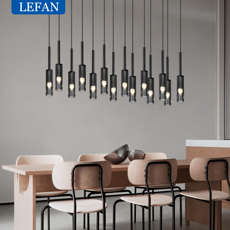 Outdoor Lighting Pendant - Современная медная стеклянная длинная люстра, подвесные