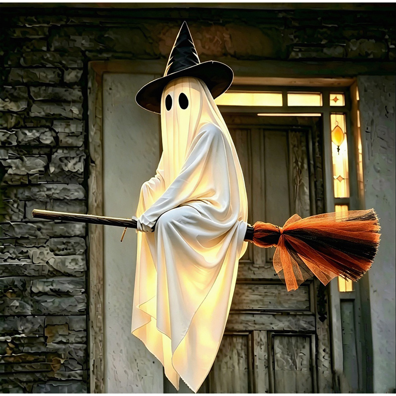 Outdoor Lighting Halloween - Хэллоуинские летающие метлы и декор с