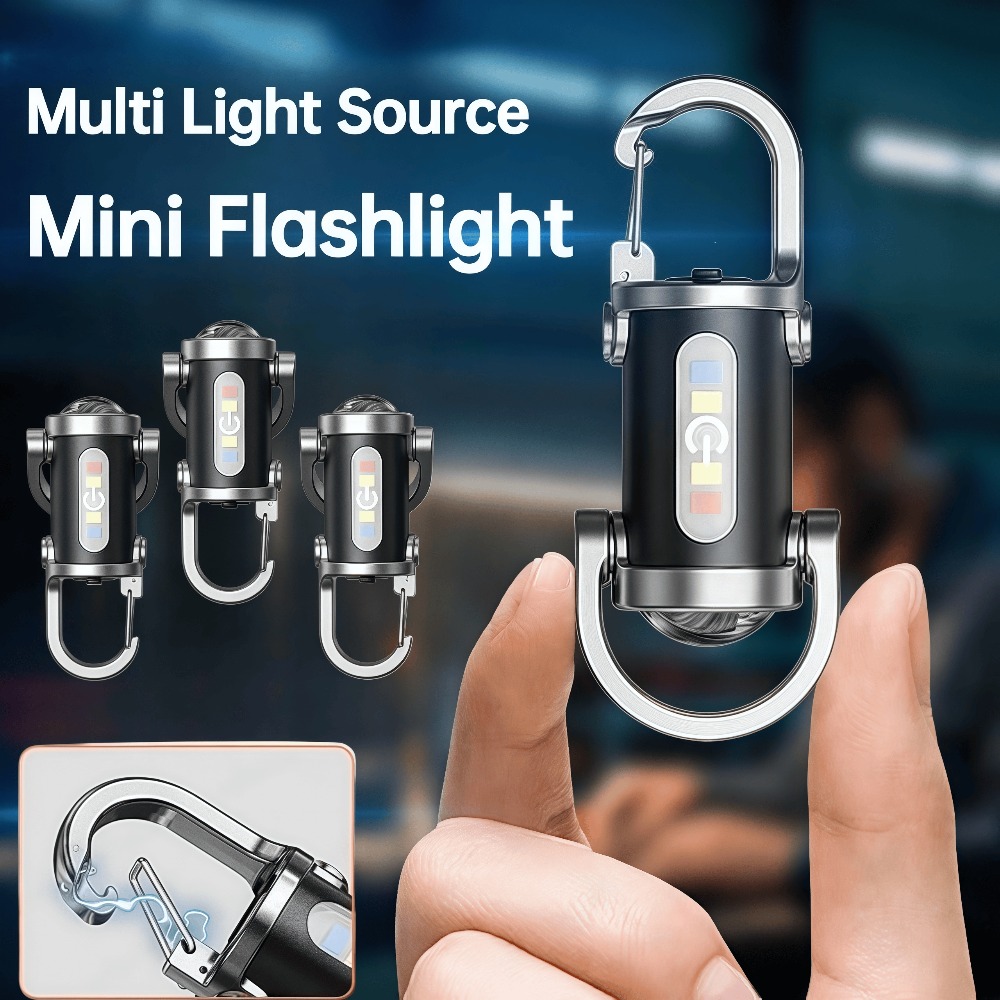 Outdoor Lighting Rechargeable - Портативный мини-фонарик-брелок, перезаряжаемый, водонепроницаемый, карманный COB-фонарь