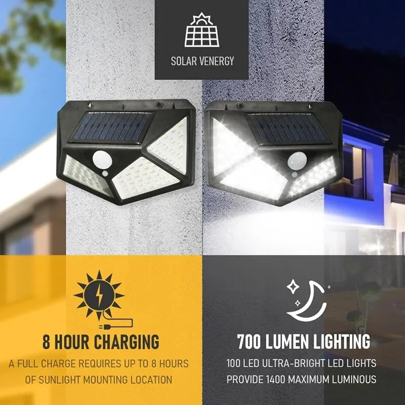 Outdoor Lighting Construction - 100 светодиодов Многофункциональная солнечная лампа для