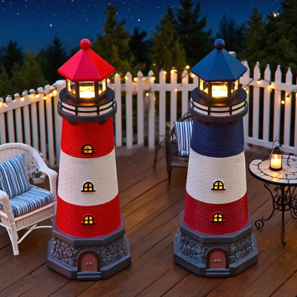 Сине-красный солнечный маяк из – обзор и цена Outdoor Lighting Mediterranean Style